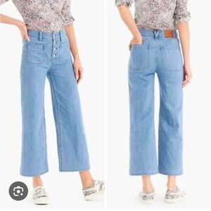 J.Crew Point Sur Wide leg crop jeans, size 25
